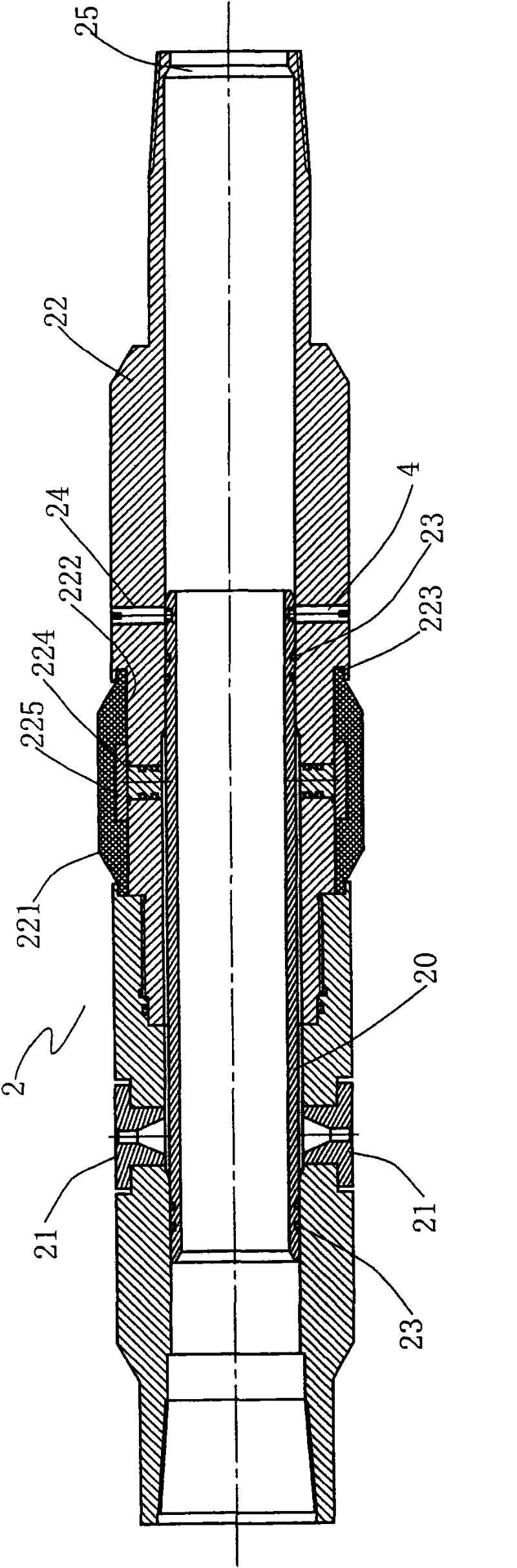 Abrasive jetting device and method for abrasive jetting flow and jetting perforation and multiple fracturing