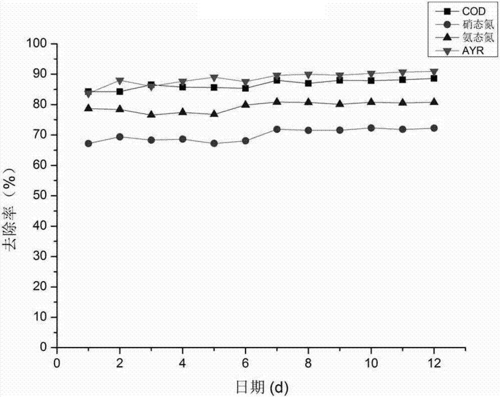 Method for removing azo dye mixed pollutant wastewater through bio-electrochemical reactor system