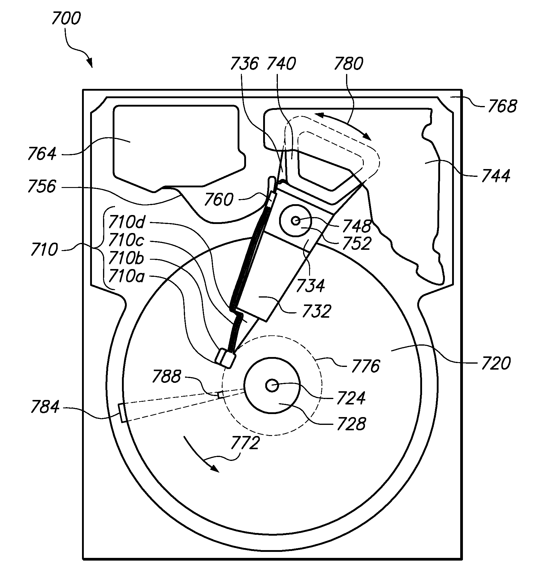 Airborne particle trap within an enclosure containing sensitive equipment