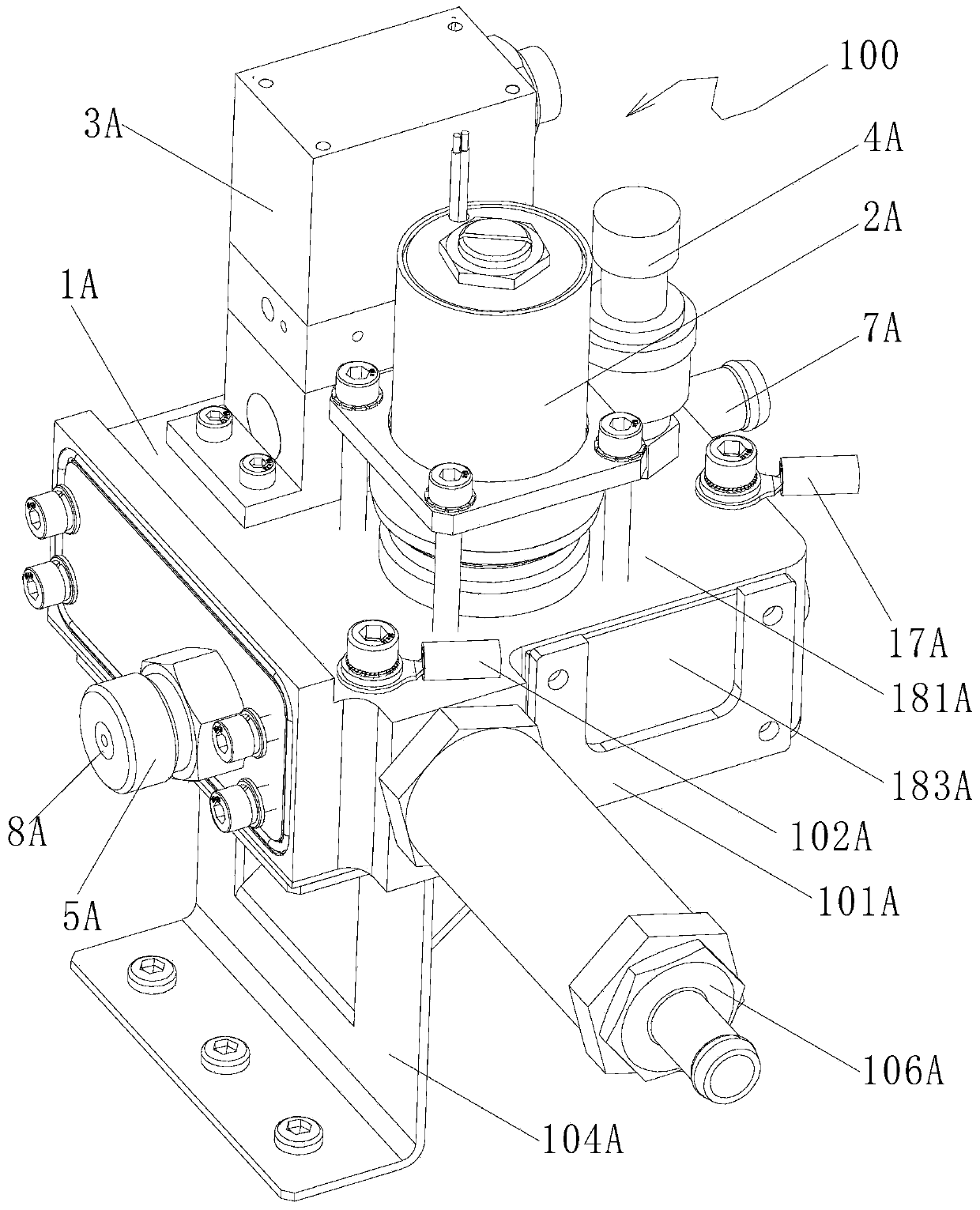 Hydrogen-inlet adjustment assembly device of fuel cell and fuel cell employing hydrogen-inlet adjustment assembly device