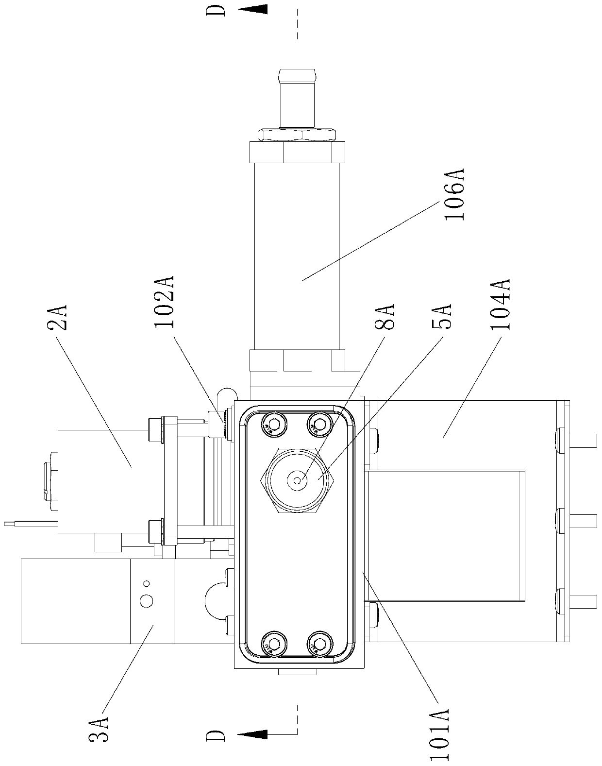 Hydrogen-inlet adjustment assembly device of fuel cell and fuel cell employing hydrogen-inlet adjustment assembly device