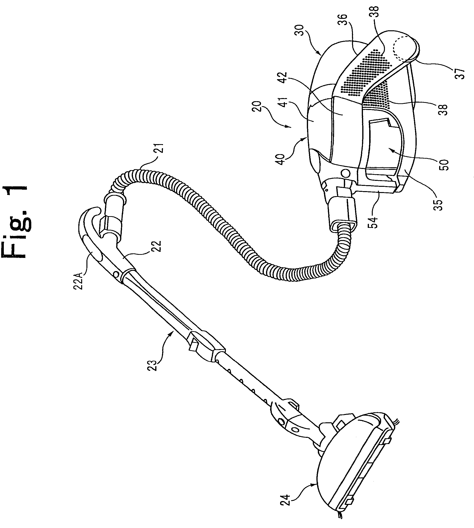 Electric vacuum cleaner provided with a dust separation section for separating sucked dust and dust collecting section for collecting the dust