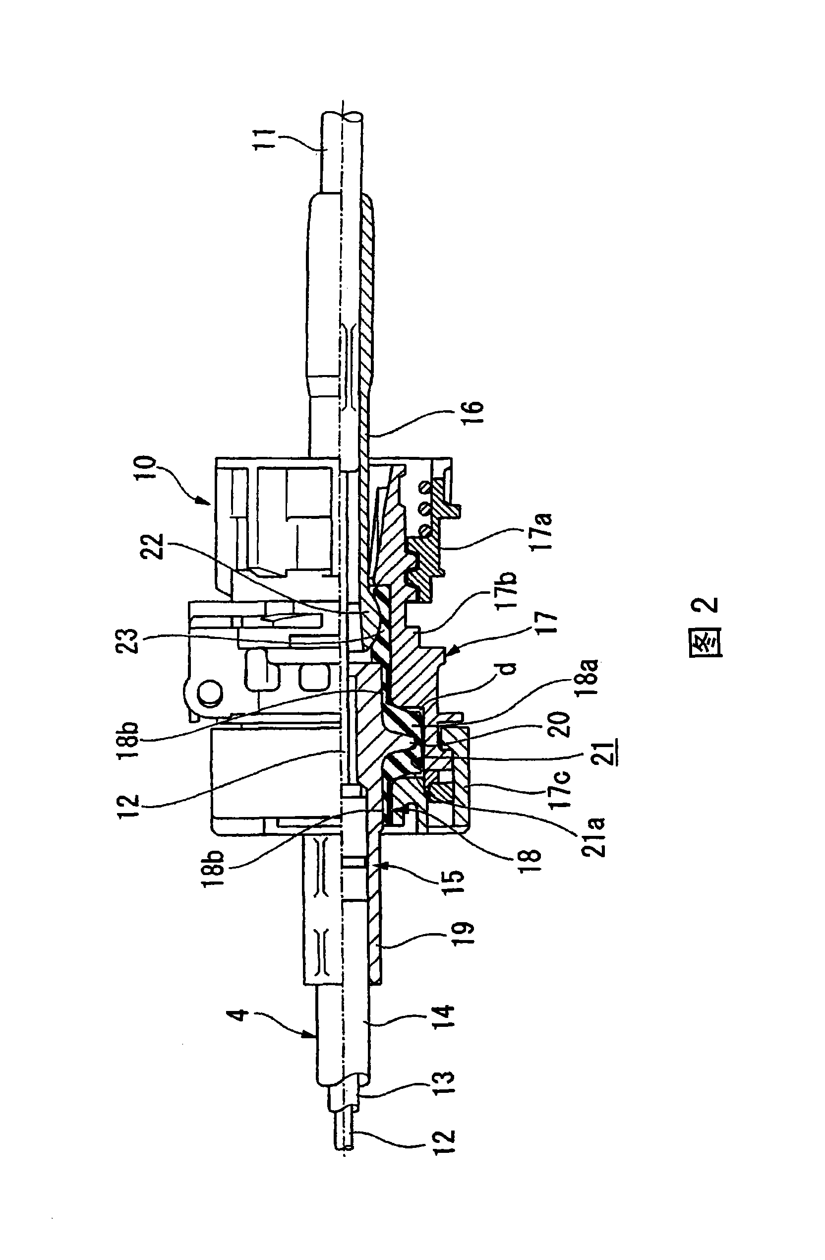 End supporting apparatus for controlling backstay cable