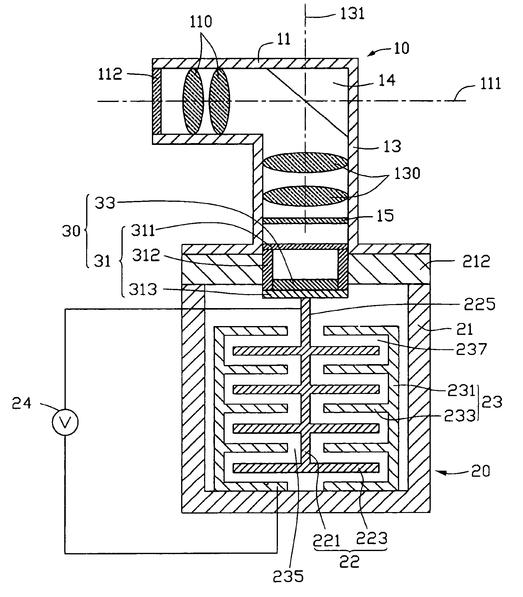 Compact zoomable camera device for portable digital electronic devices