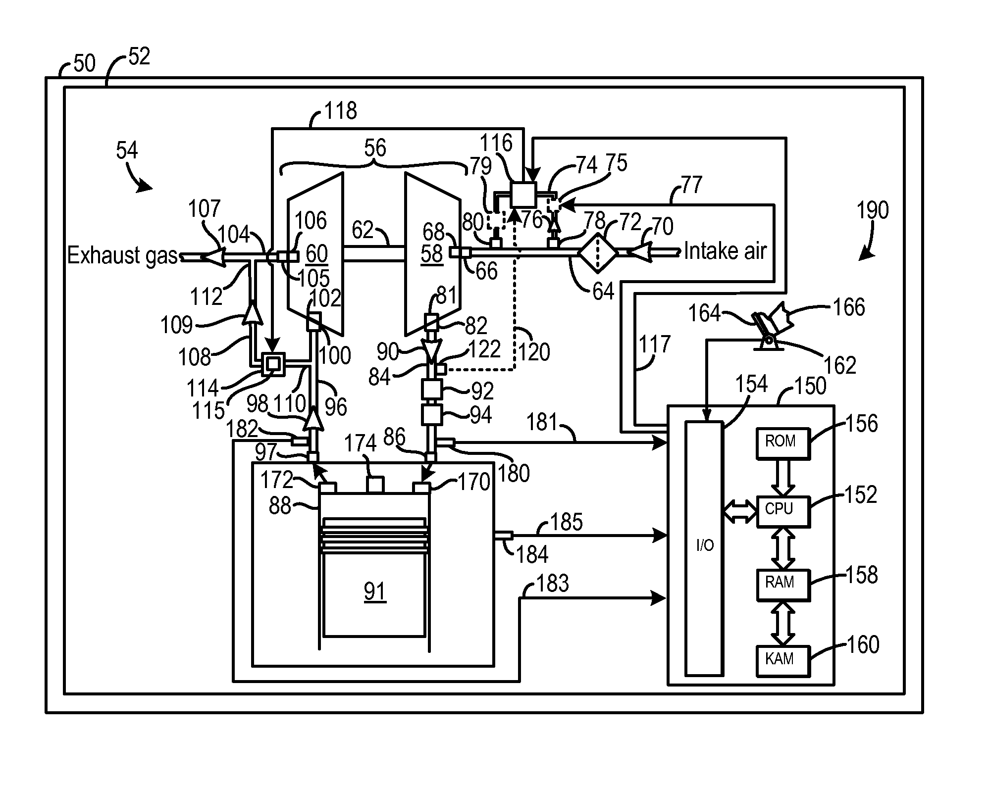 Turbocharger system having an air-cooled solenoid valve