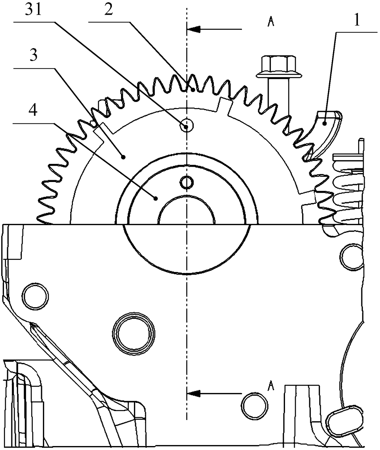 Timing positioning mechanism of overhead camshaft gear