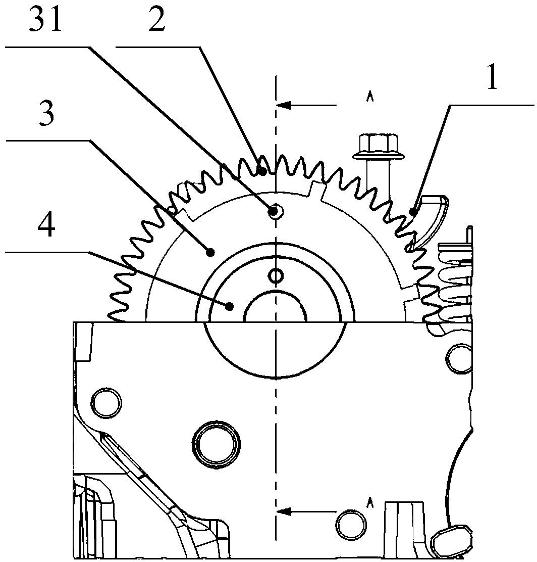Timing positioning mechanism of overhead camshaft gear