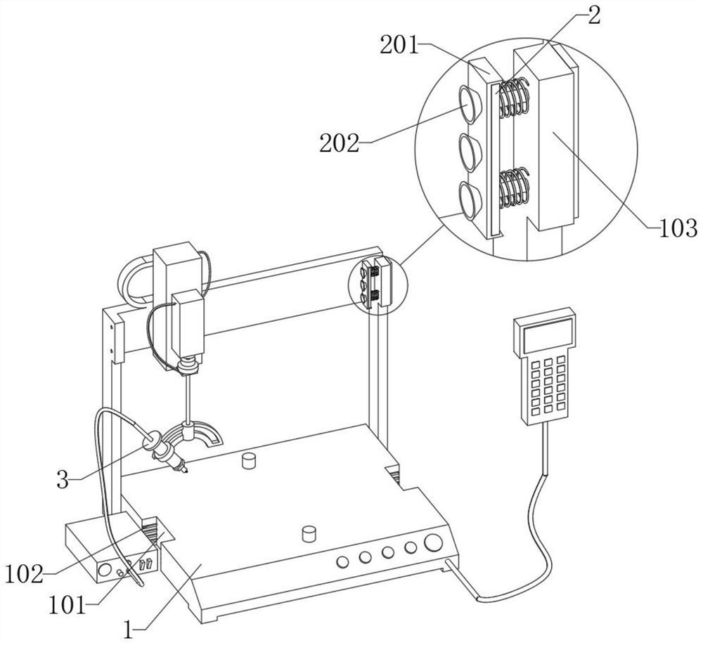 Glue leakage prevention dispensing device based on automatic control