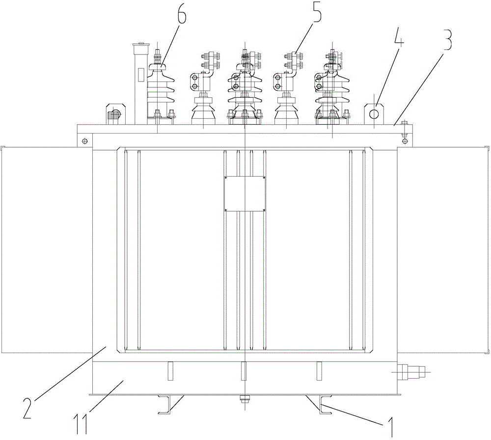 High-overload high-temperature-resistant oil-immersed transformer