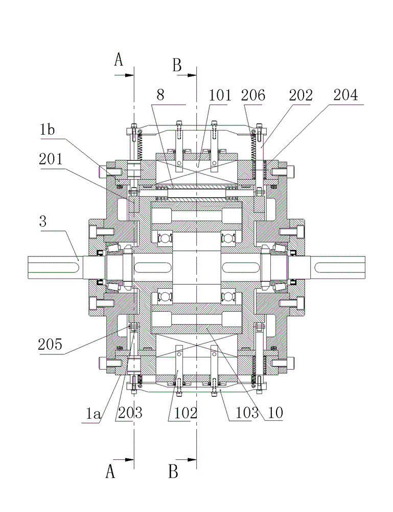 Star-rotation type rotary device adopting gate valve structure