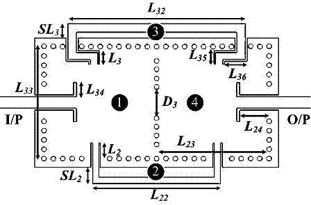 Four-ordered cross-coupled bandpass filter