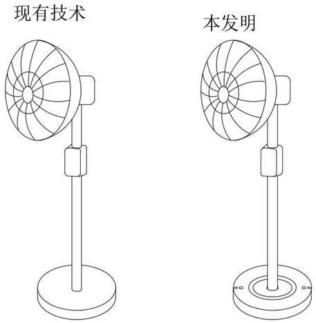 Noise-reduction sleep-aiding type floor fan base and using method thereof