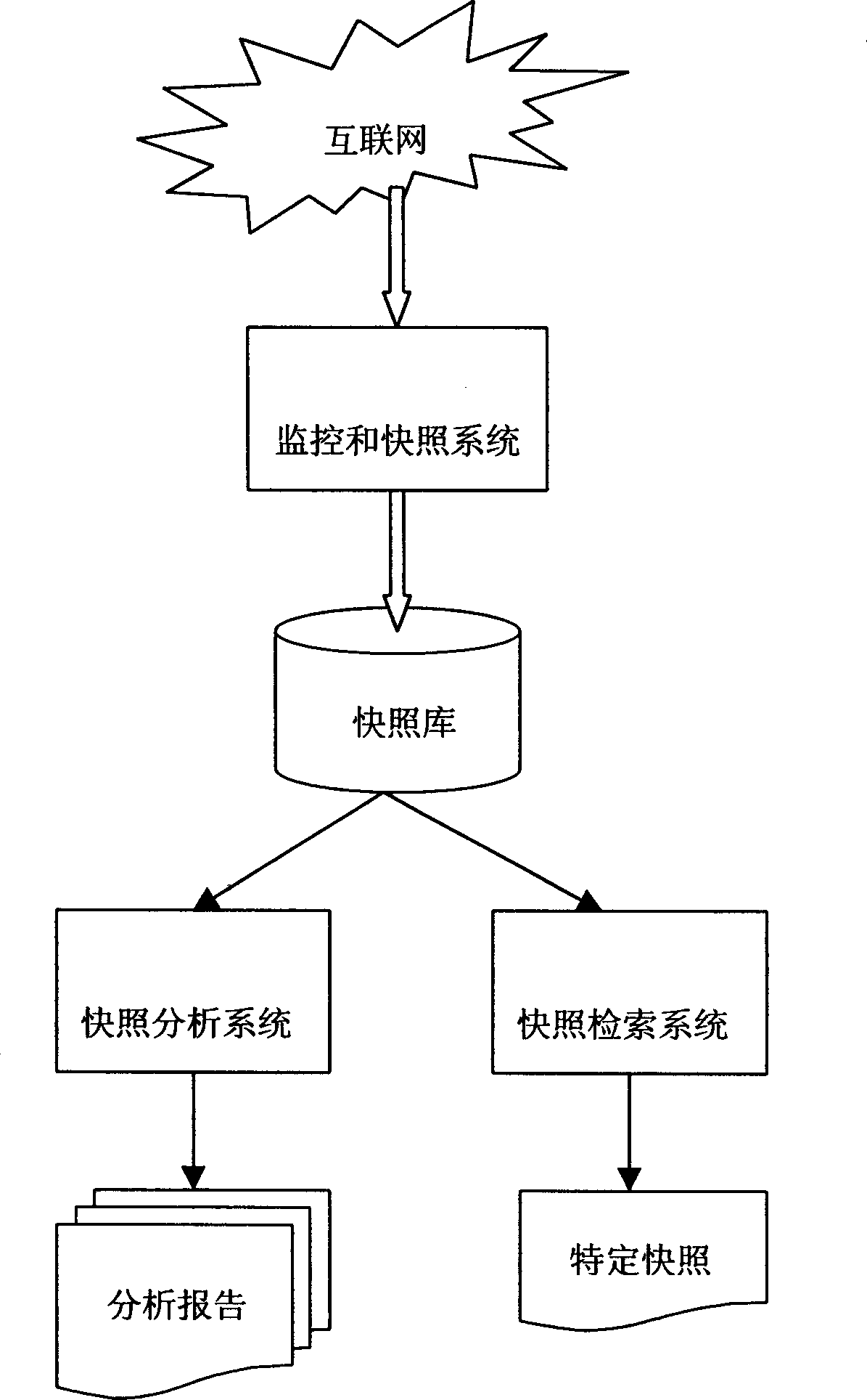 Method for recording and analysis of information over network by snap shot mode