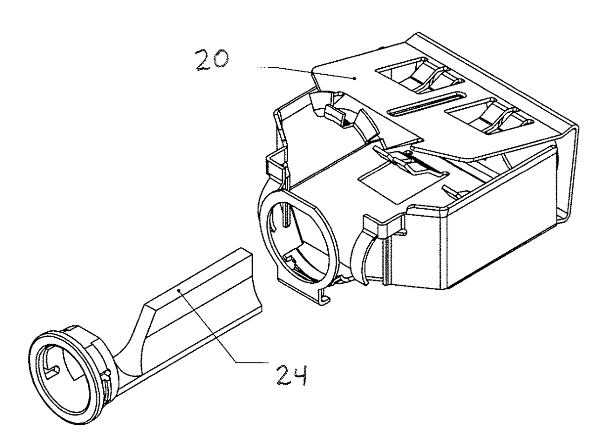 Duplex electrical connector with insert