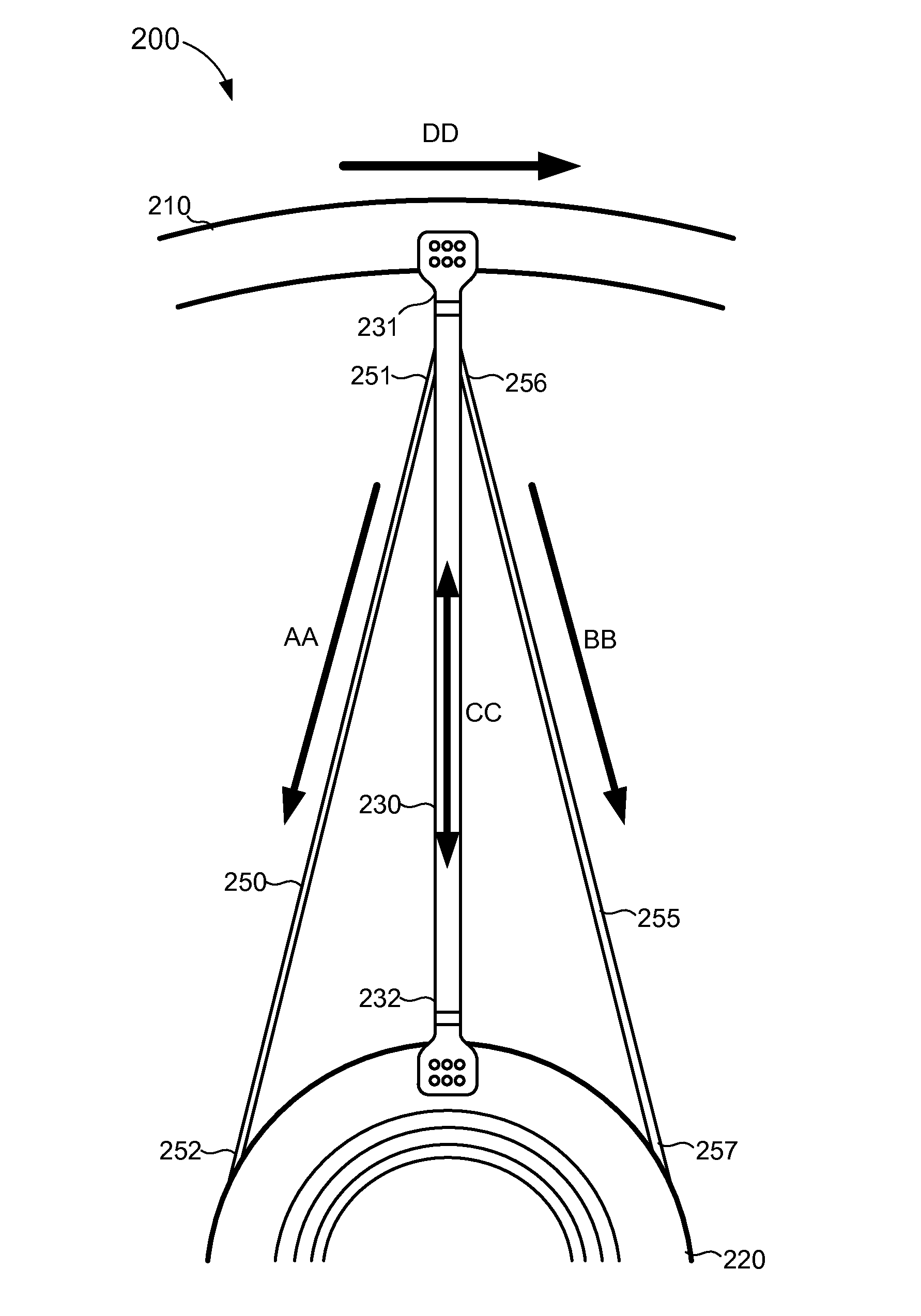 Structure for an electromagnetic machine having compression and tension members