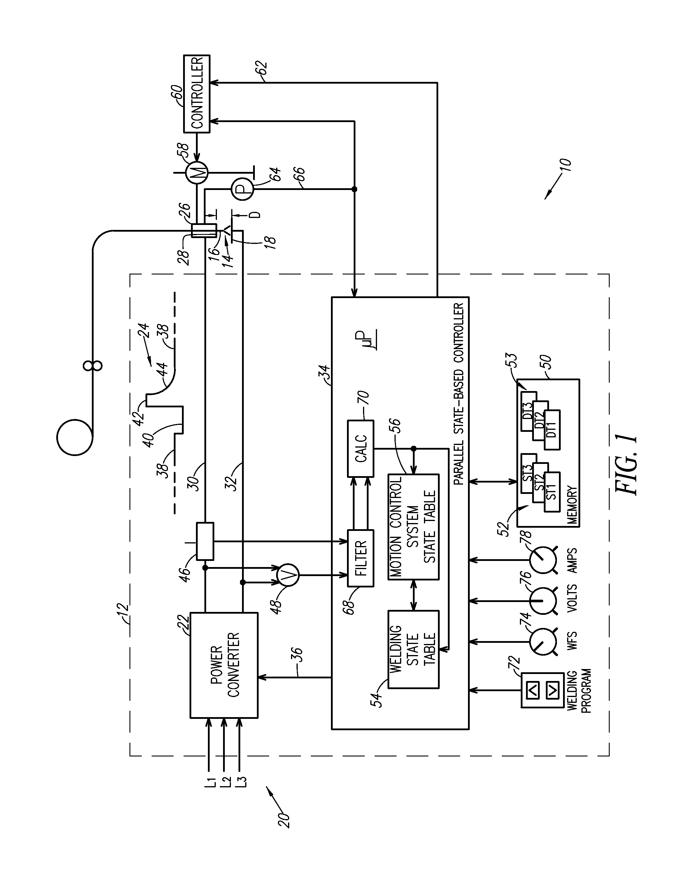 Parallel state-based controller for a welding power supply