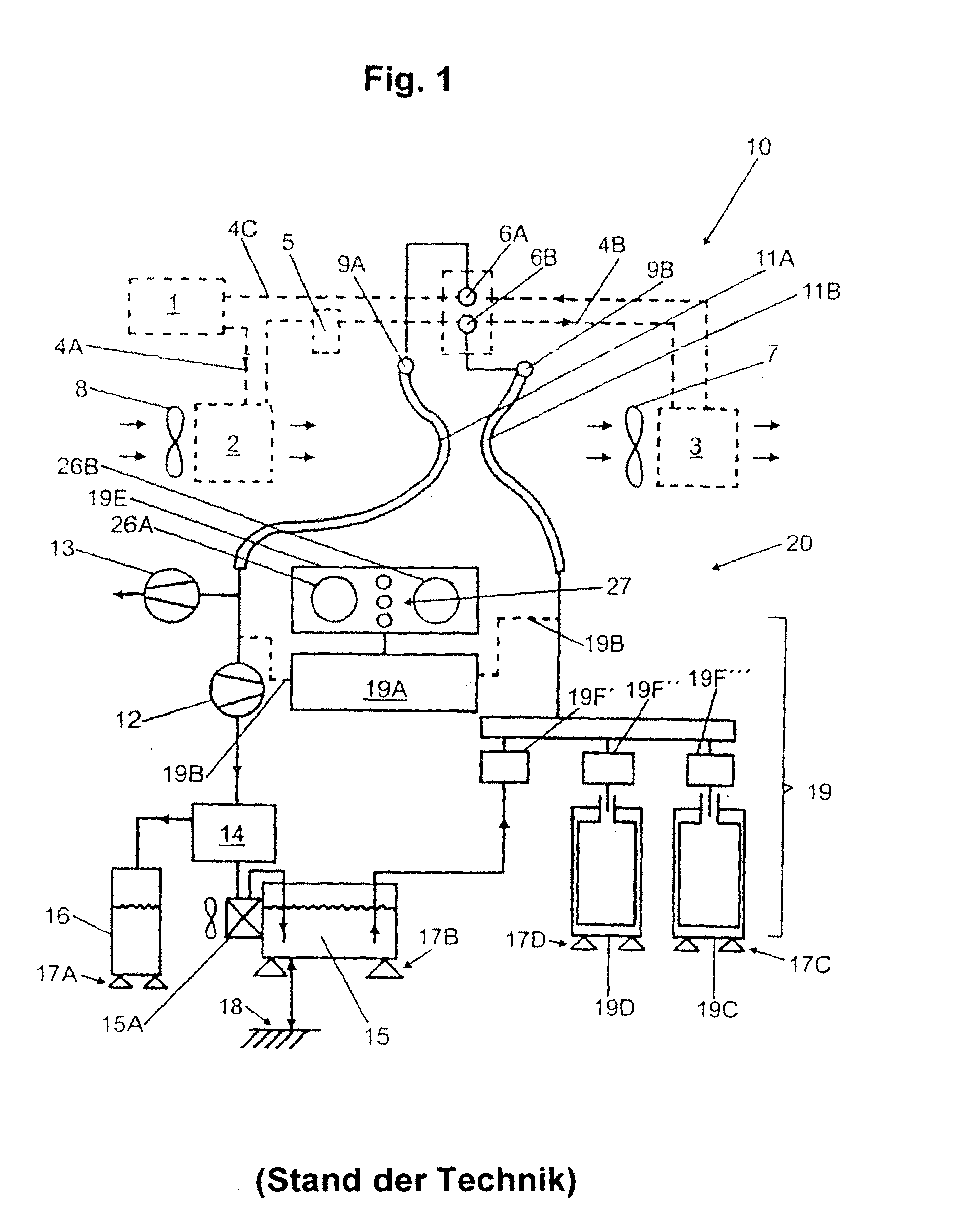 Method for maintaining a vehicle air conditioning unit and service apparatus therefor