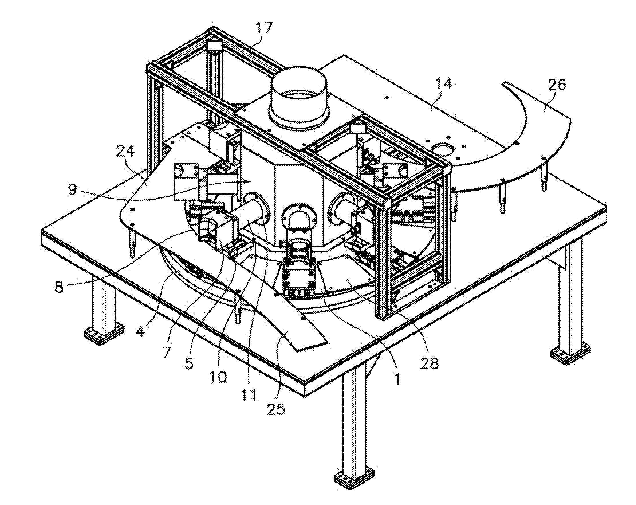 Rotary Conveyor with Change of Pitch for Transferring Containers