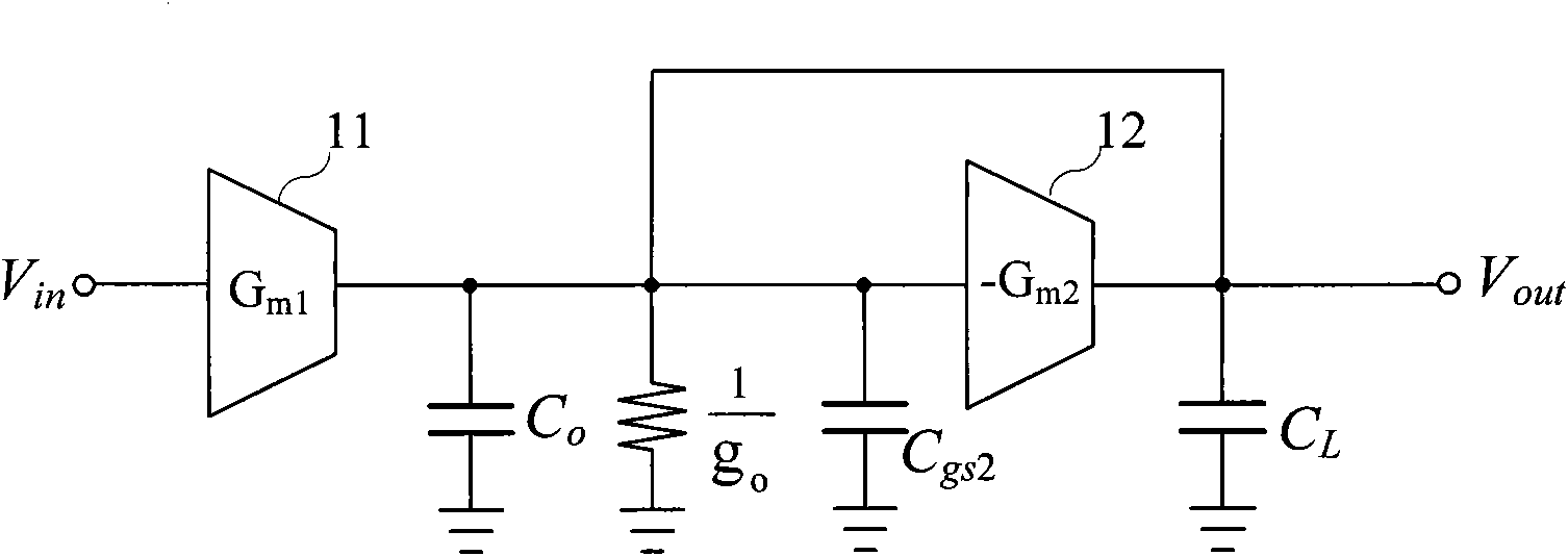Wide band amplifier with frequency compensation