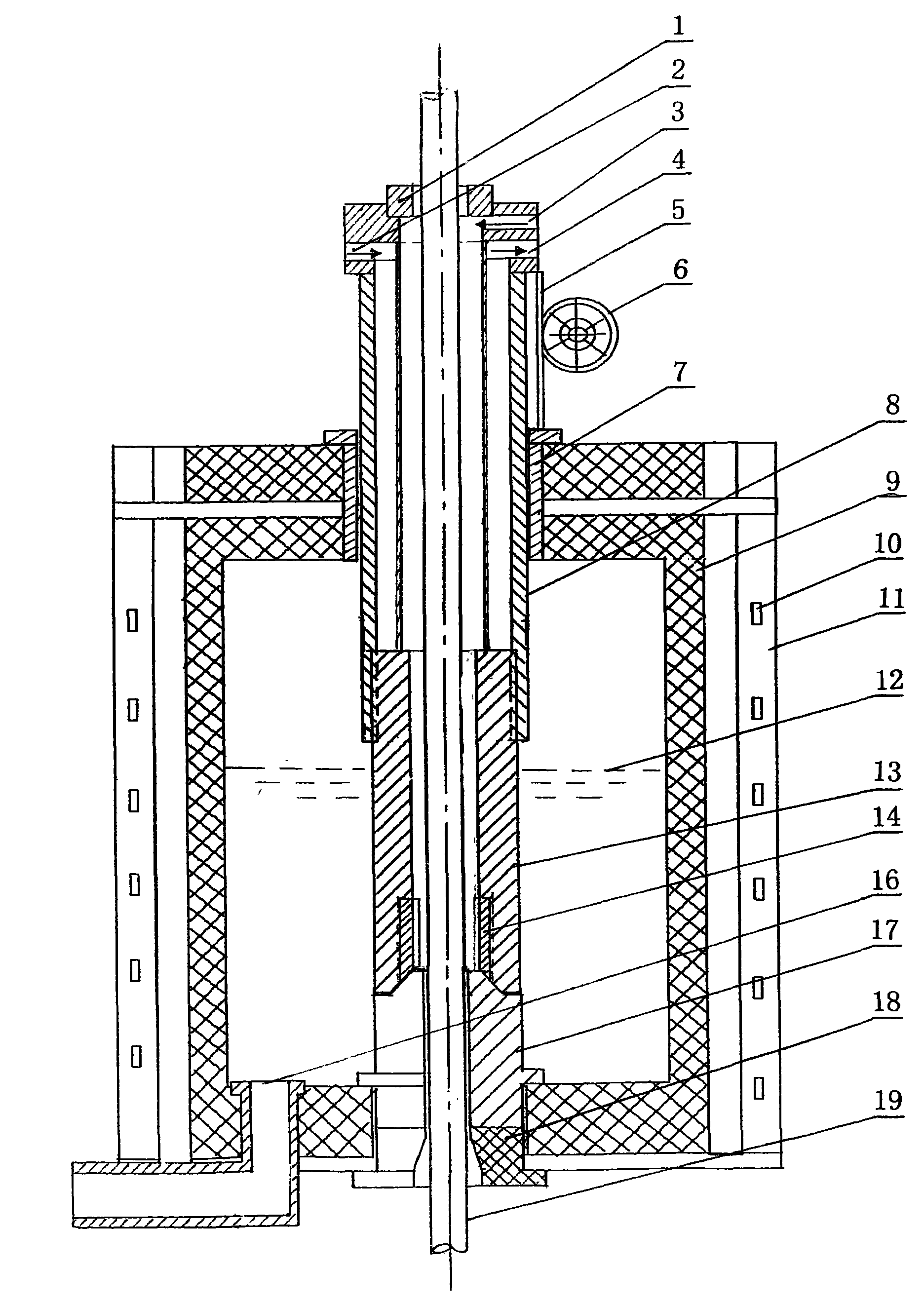 Upward forming method of thermal dip-coating copper covered steel and upward forming device thereof