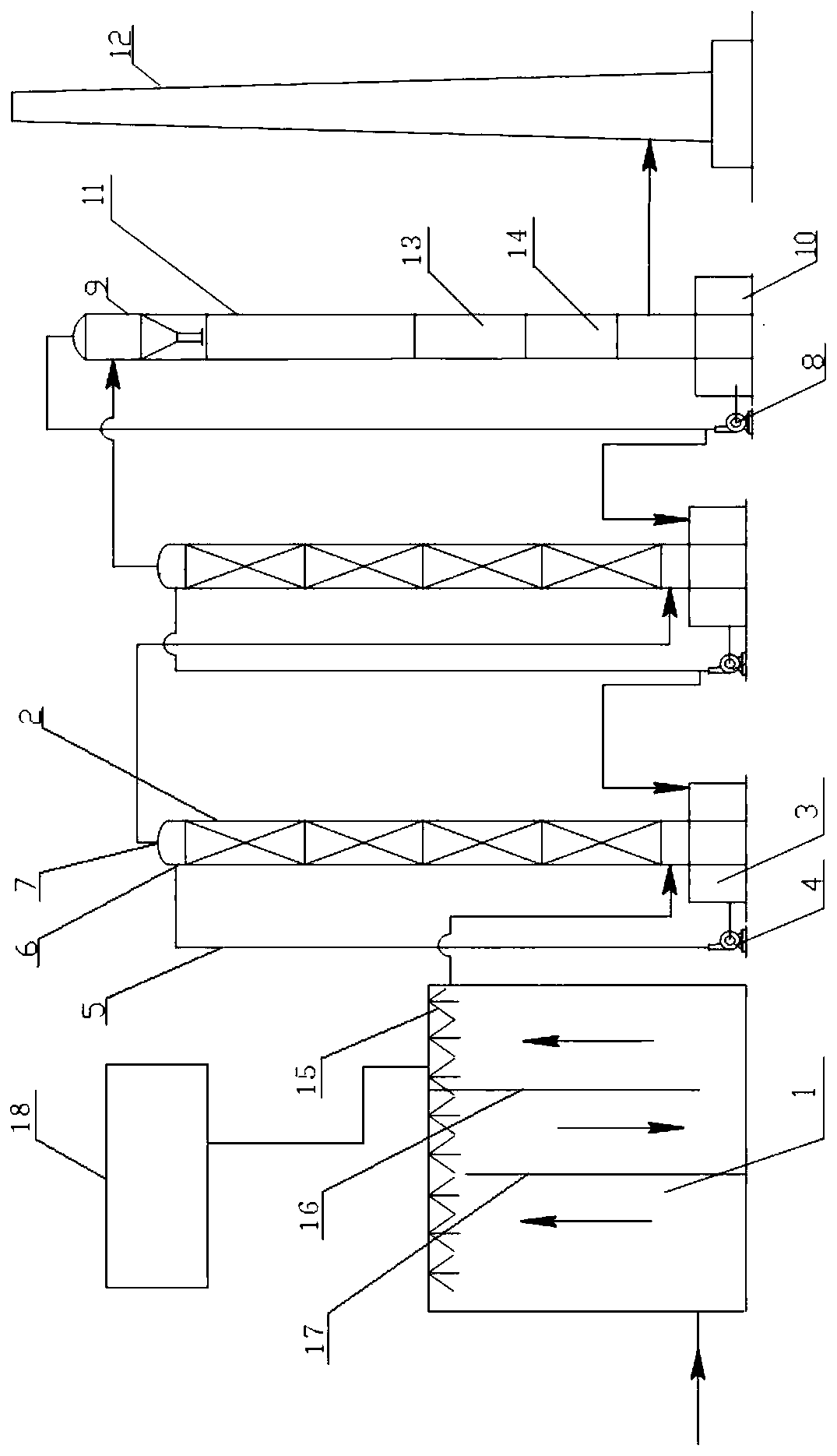 A treatment device and method for aluminum phosphide reaction tail gas