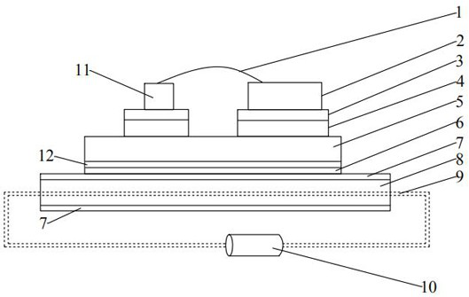 Power electronic device IGBT (Insulated Gate Bipolar Translator) module with heat dissipation structure and preparation method