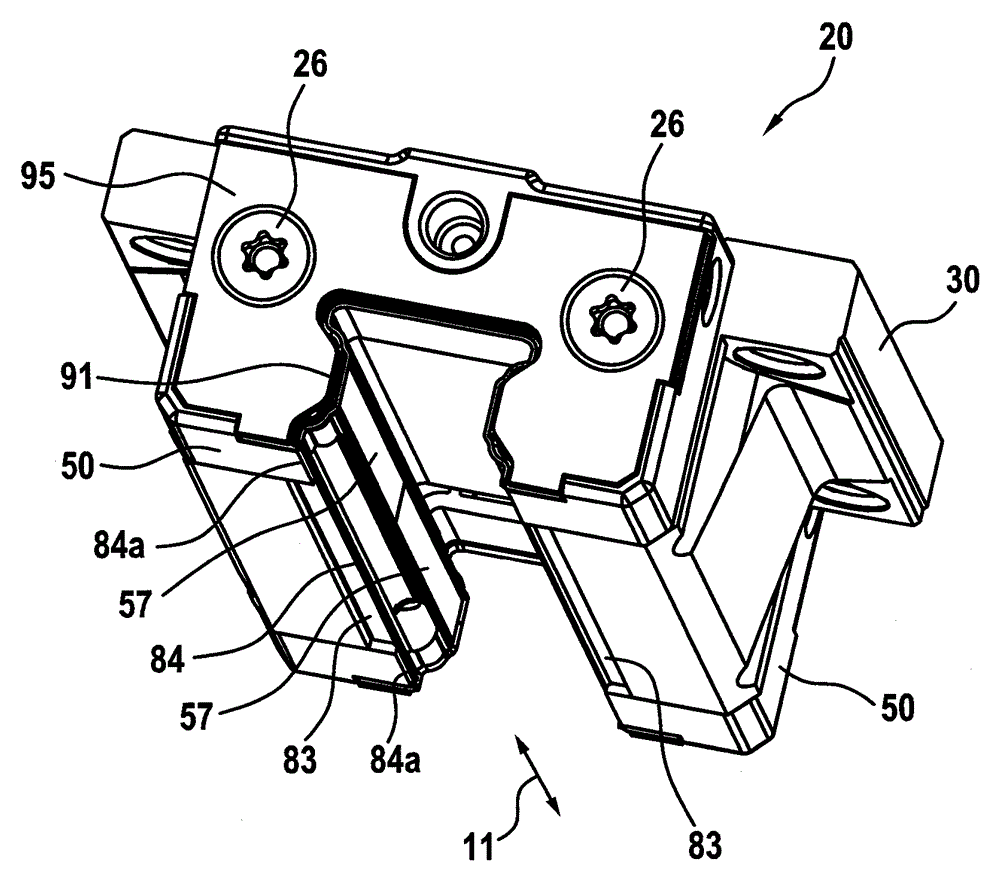 Guide carriage having a rolling-body guide part made from an elastomer