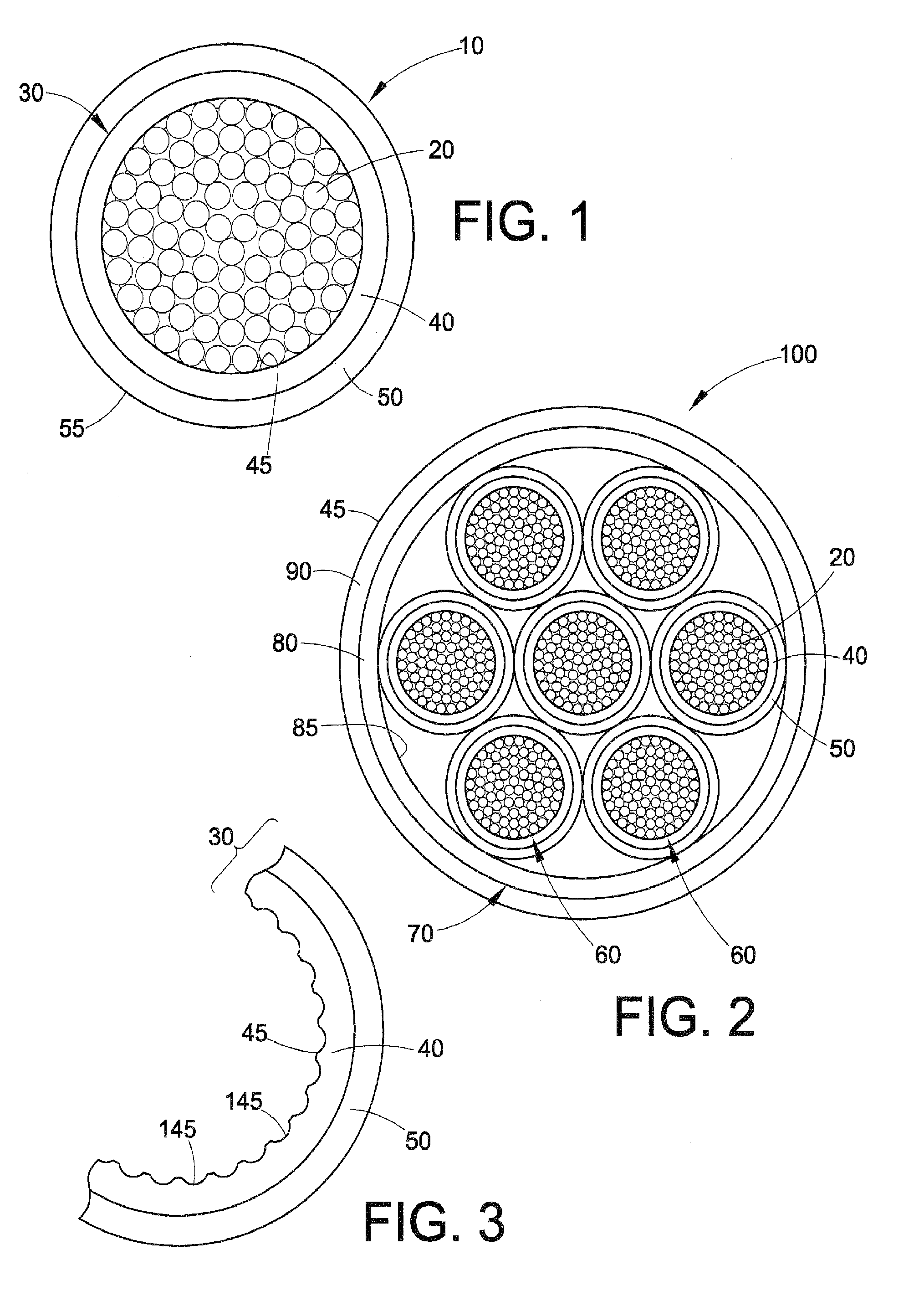 Concentric insulation sleeve having inner and outer surfaces with different properties