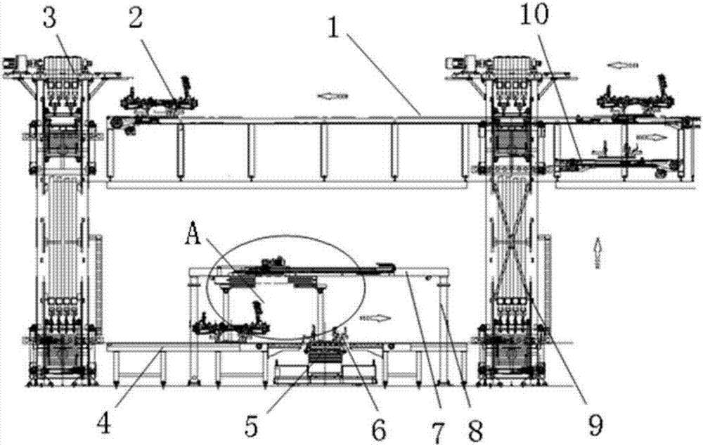 A pallet automatic transfer device and conveying system