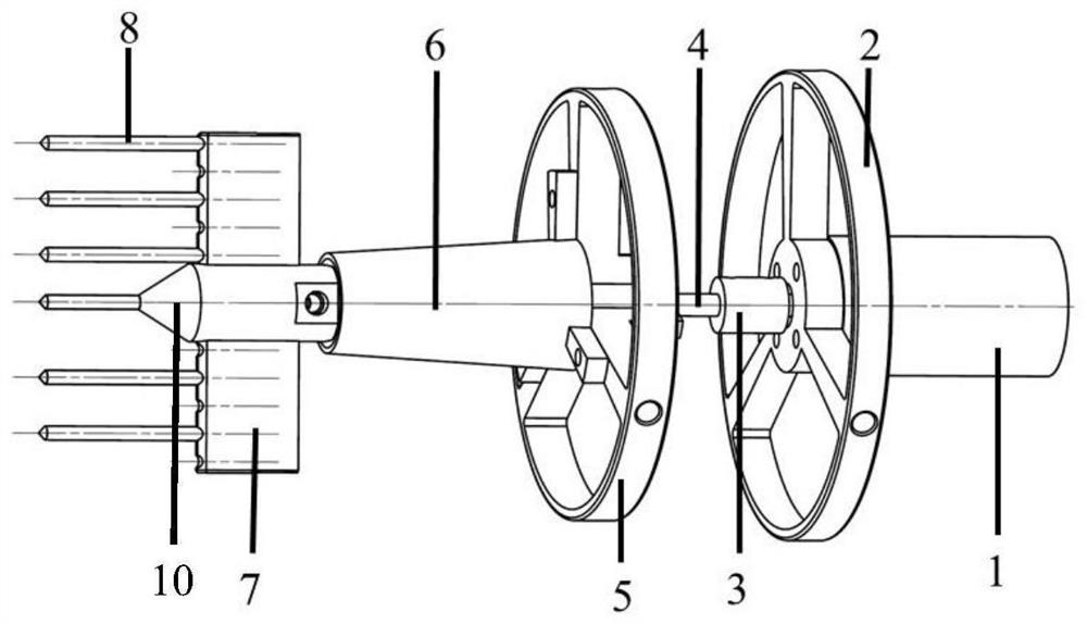 Device for measuring multiple aerodynamic parameters of an outlet section of an air inlet channel