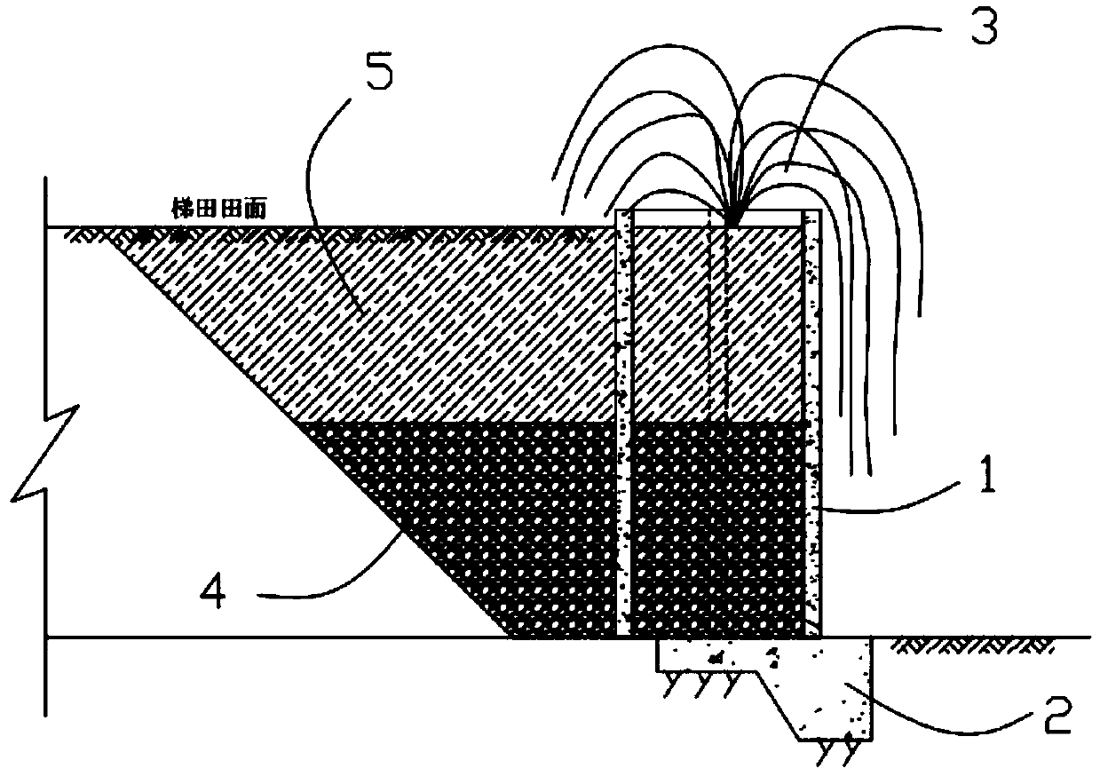 Ecological tubular column type retaining wall