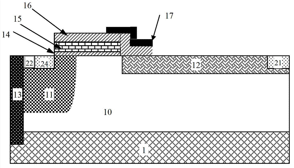 Radio frequency (RF) laterally diffused metal oxide semiconductor (LDMOS) component and manufacture method