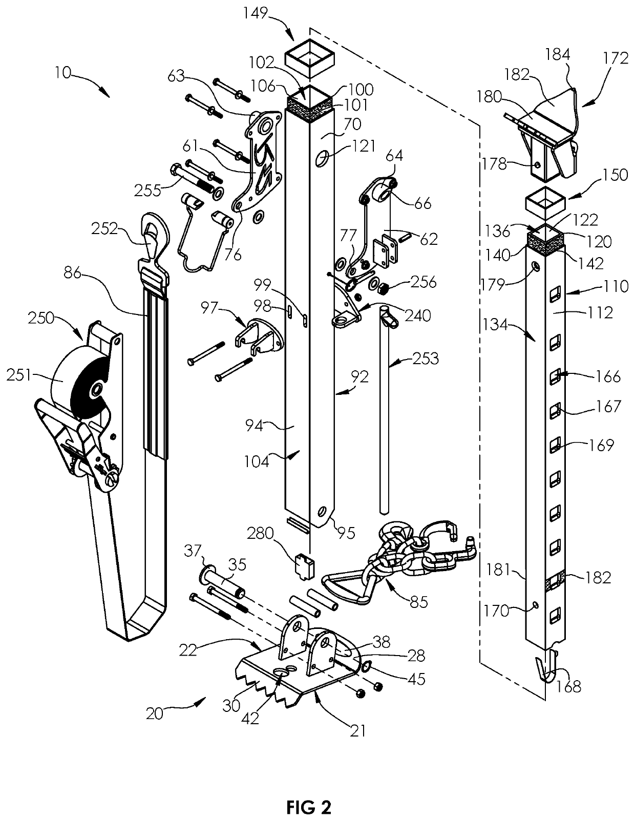 Telescoping stabilization strut system