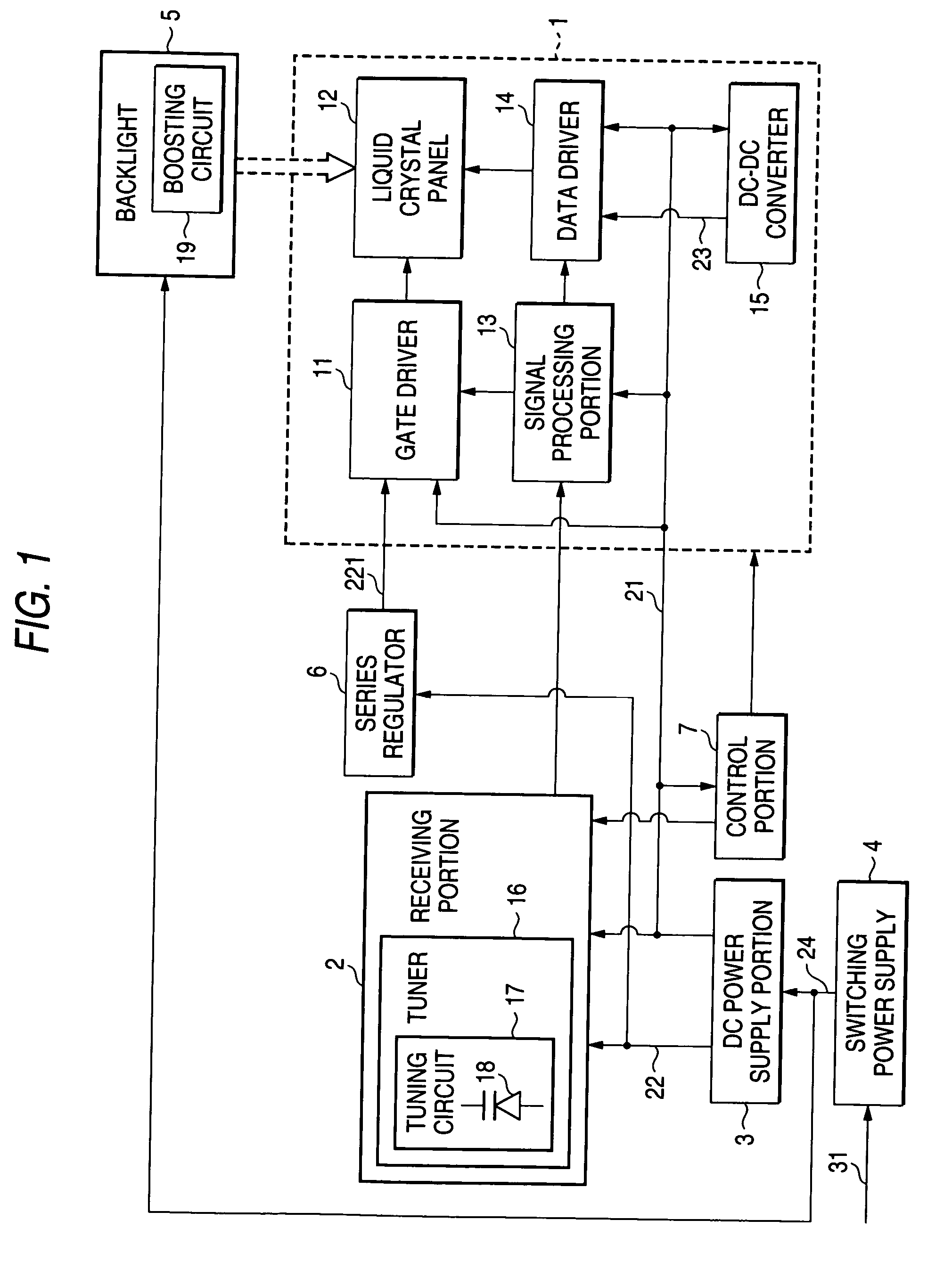 Liquid crystal television receiver