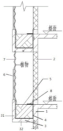 Greening and energy-saving type building outer wall structure and construction method thereof