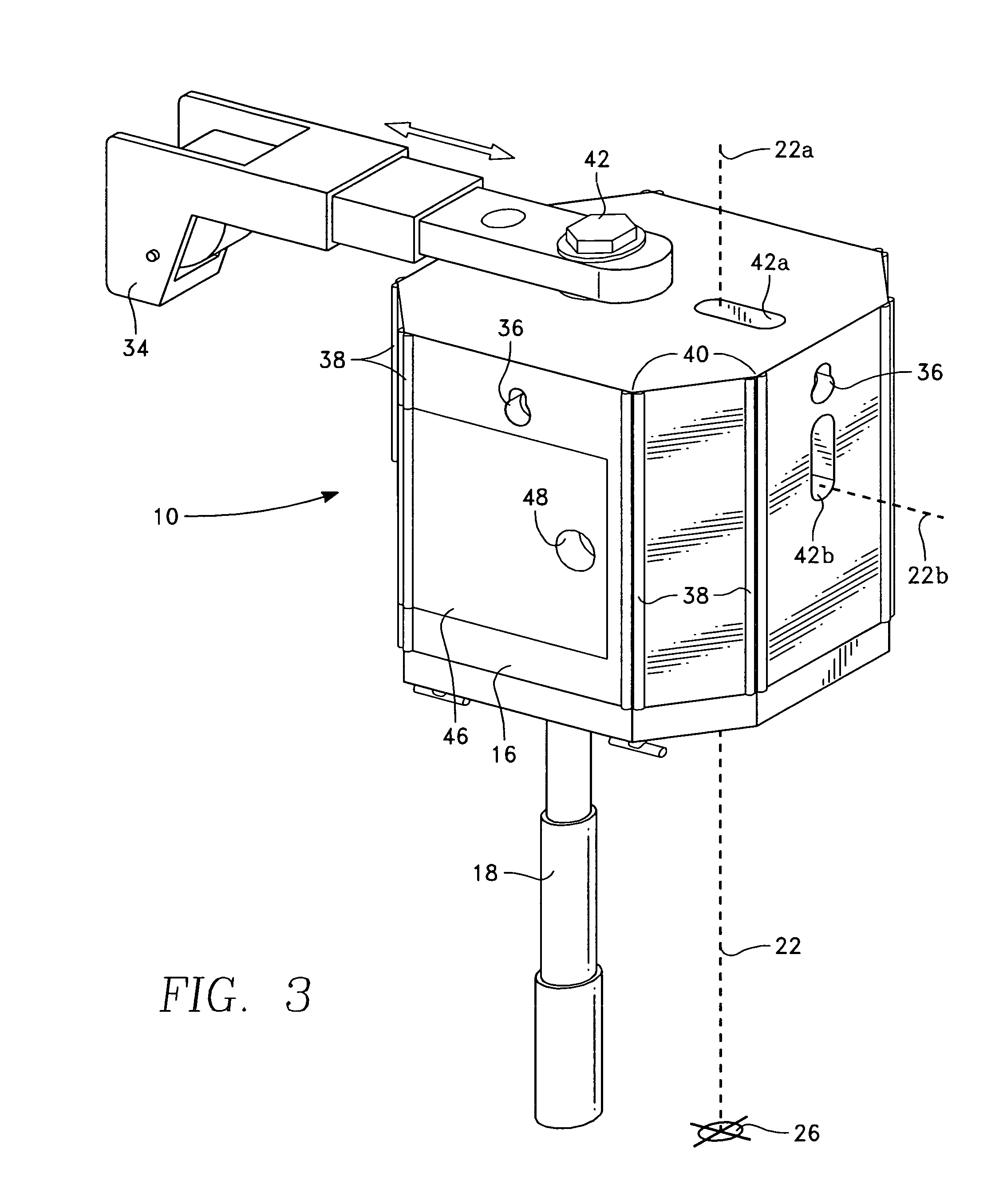 Elevated laser beam positioning device