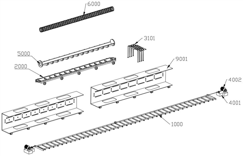 Concrete pipe pile distributing device and using method thereof