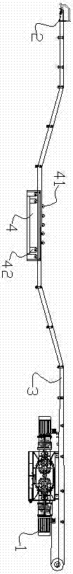 Belt conveyor over track transport device