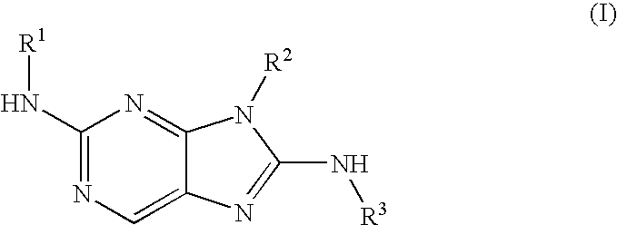 Methods of modulating inflammatory cell recruitment and gene expression using haloaryl substituted aminopurines