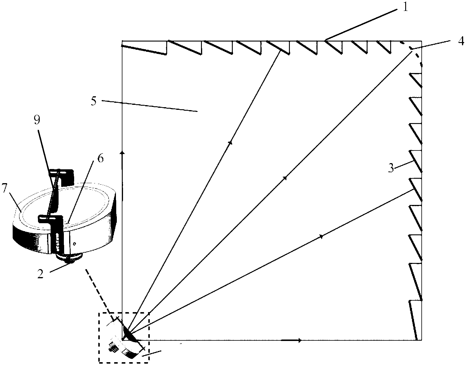 Speed testing device and method of non-spliced large-target surface laser light screen