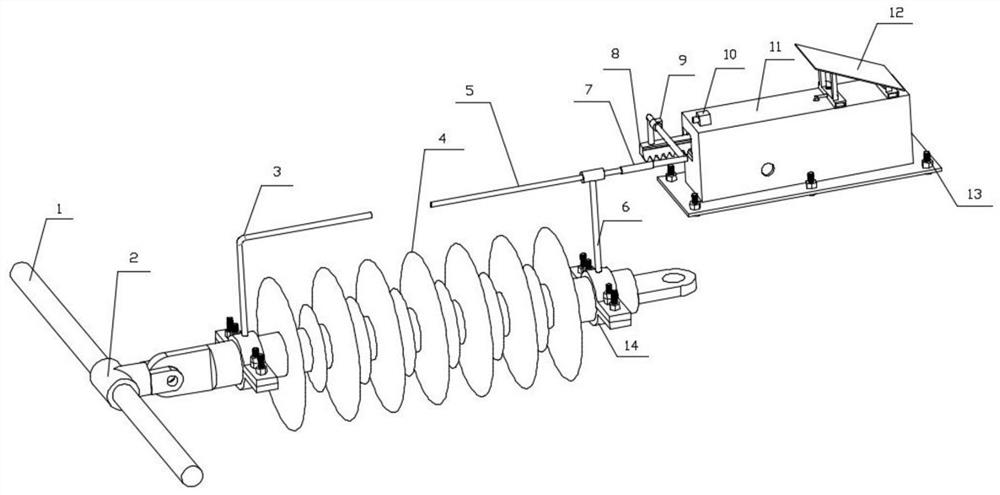 Power transmission line ground wire insulator with adjustable gap distance