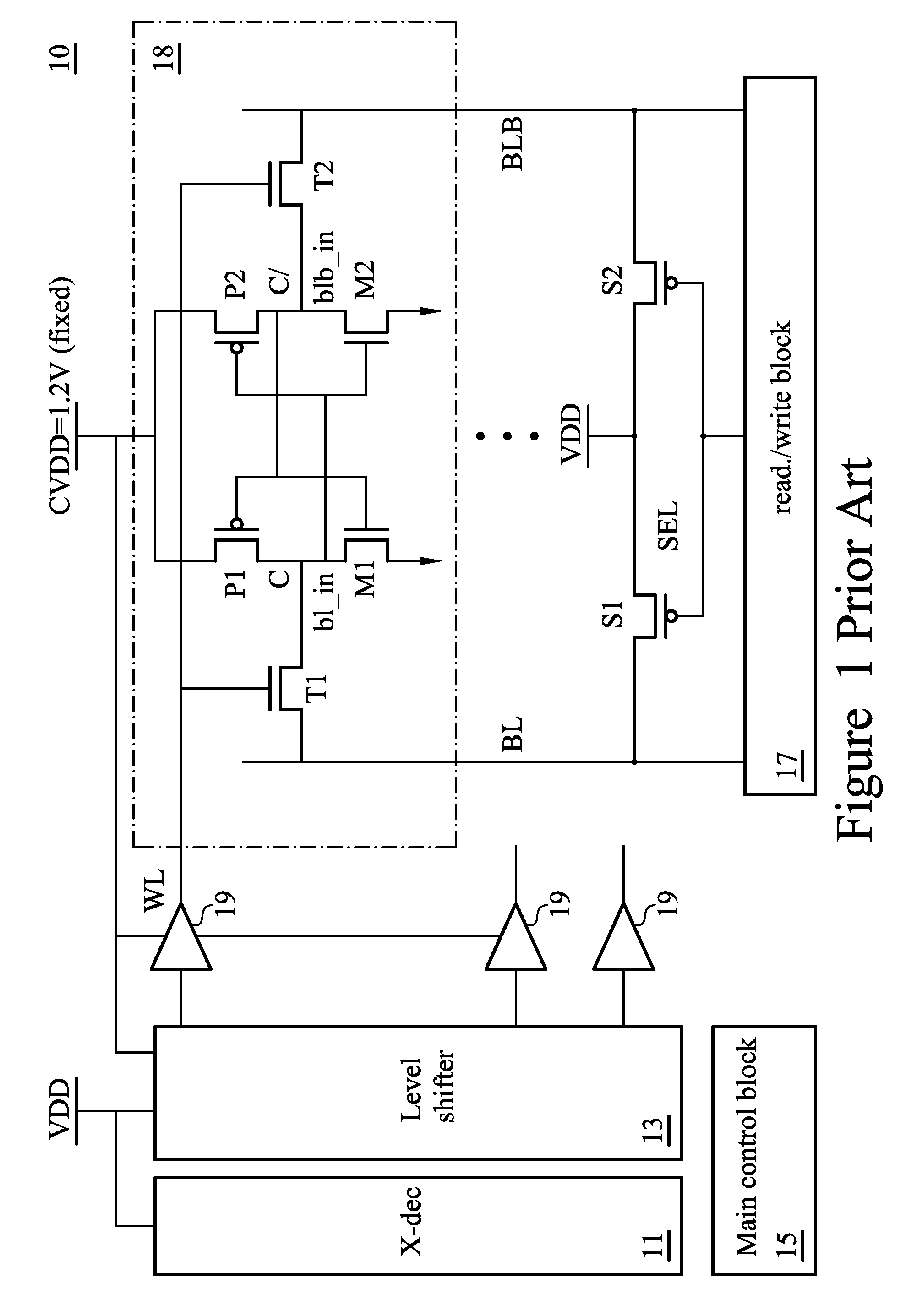 Circuit and method for VDD-tracking CVDD voltage supply