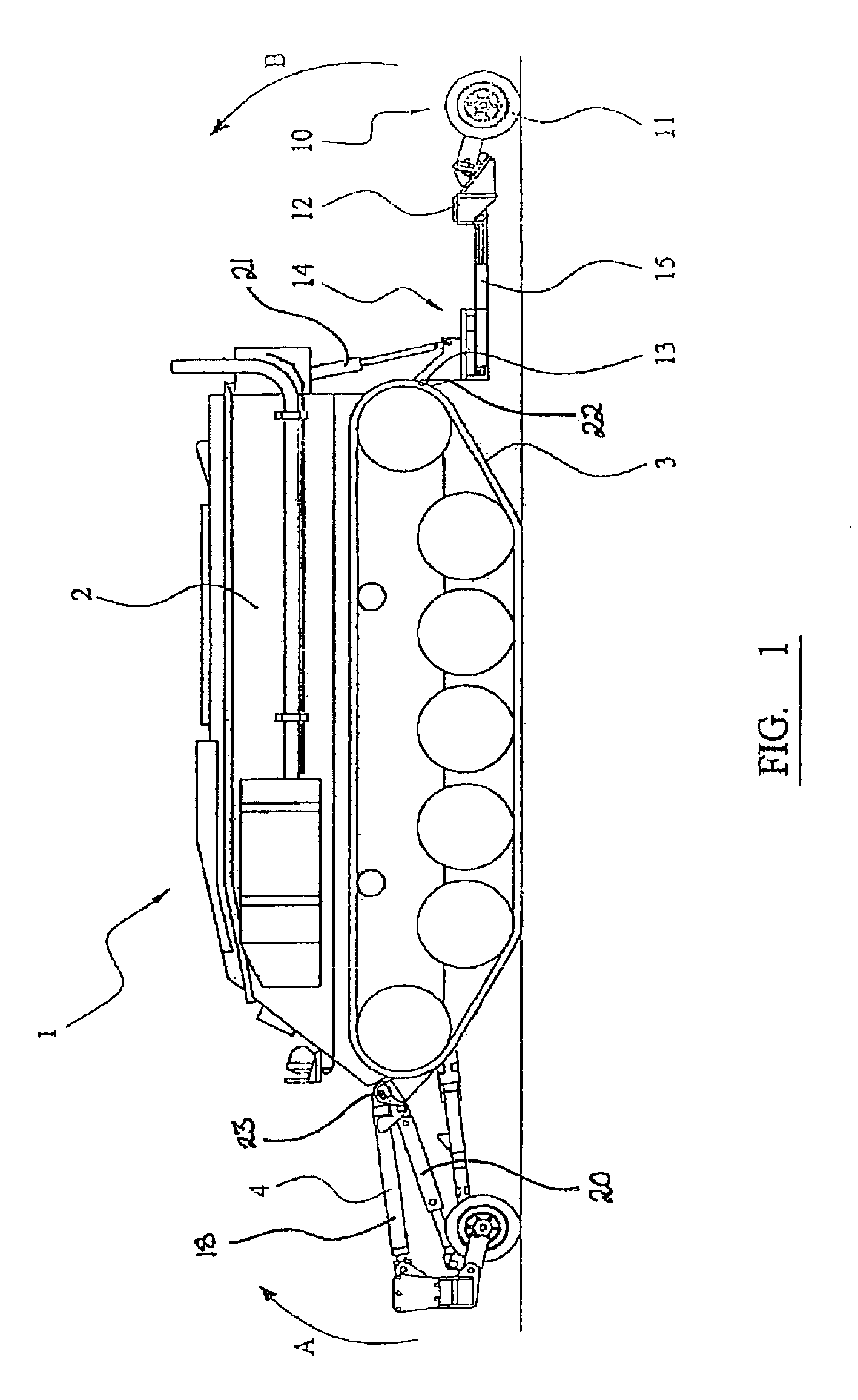 Mine detonating apparatus and vehicle including such apparatus