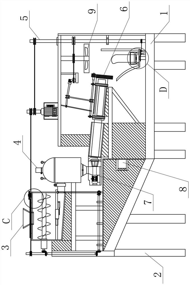 An inclined plastic bellows extrusion inner forming device