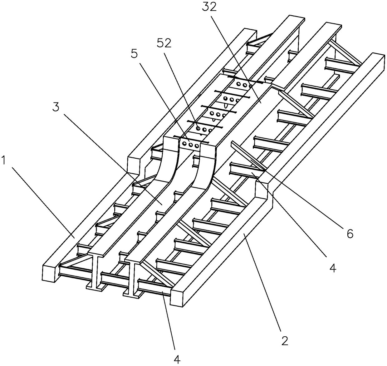 Crossbeam structure of semitrailer and welding process thereof
