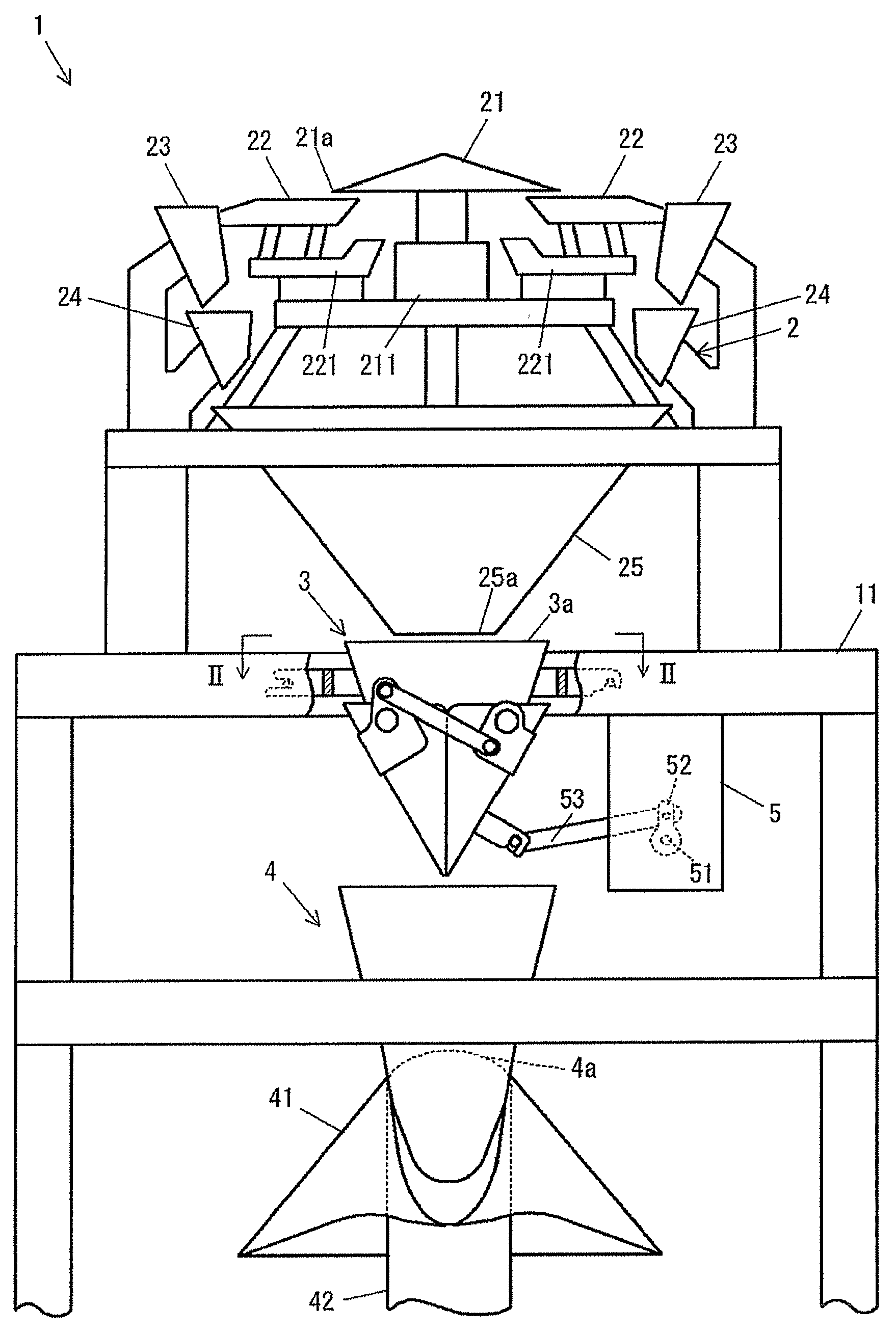 Storage hopper, and combination weighing device and packaging device provided with the same