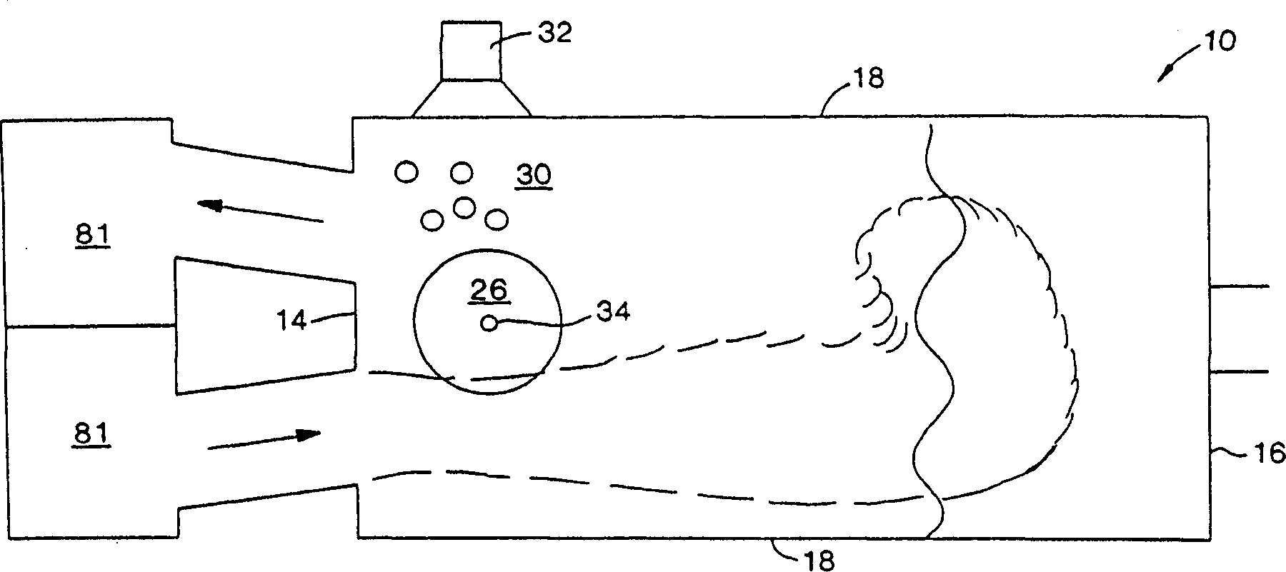 Method for heating glass melting furnace with sectional combustion oxygen fuel burner mounted on the top
