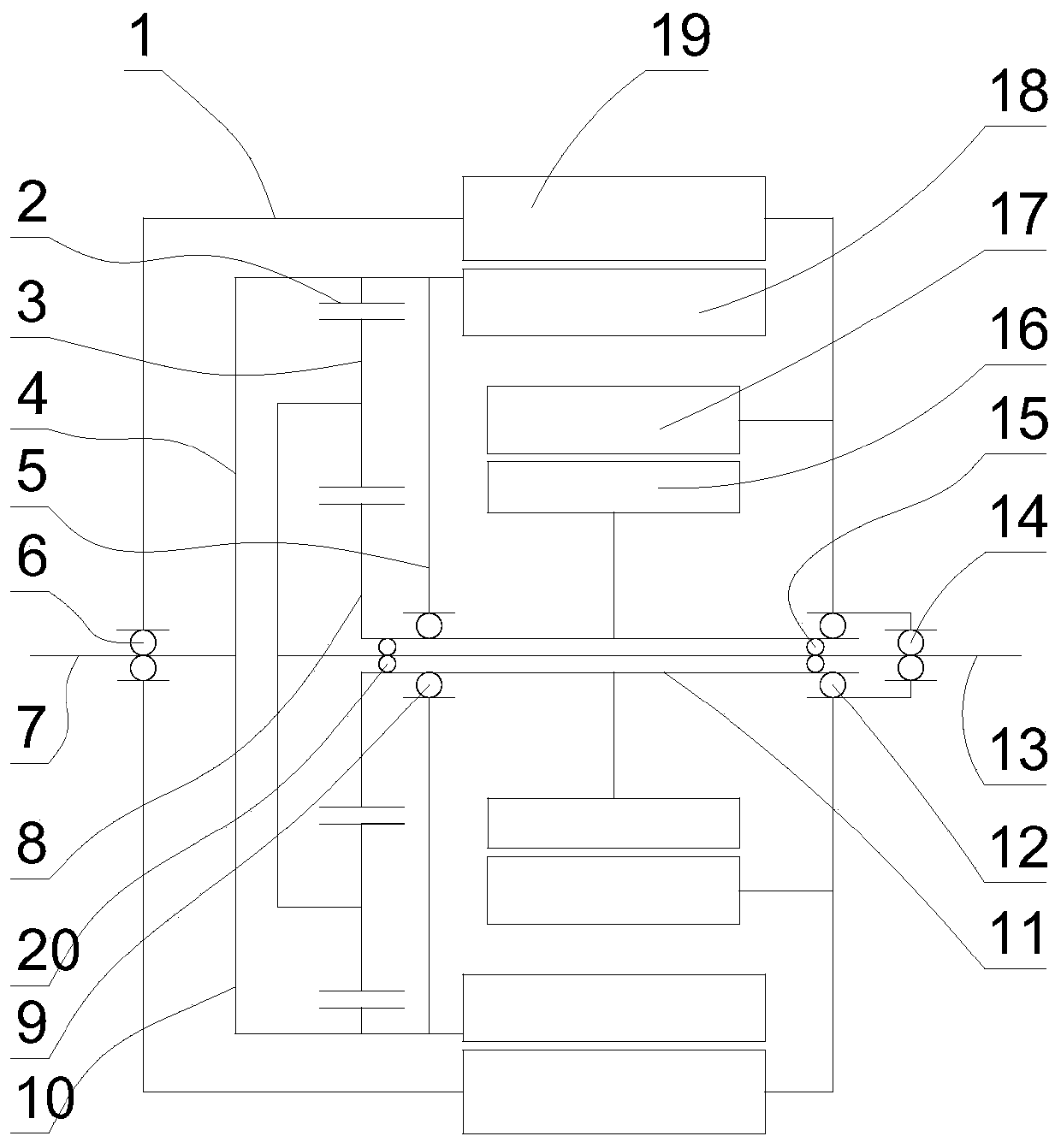 Dual-motor nested electric stepless speed change mechanical-electrical integrated system