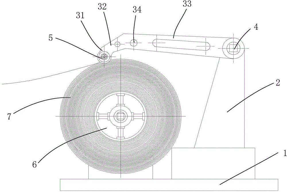 Belt pressing device of coiling machine