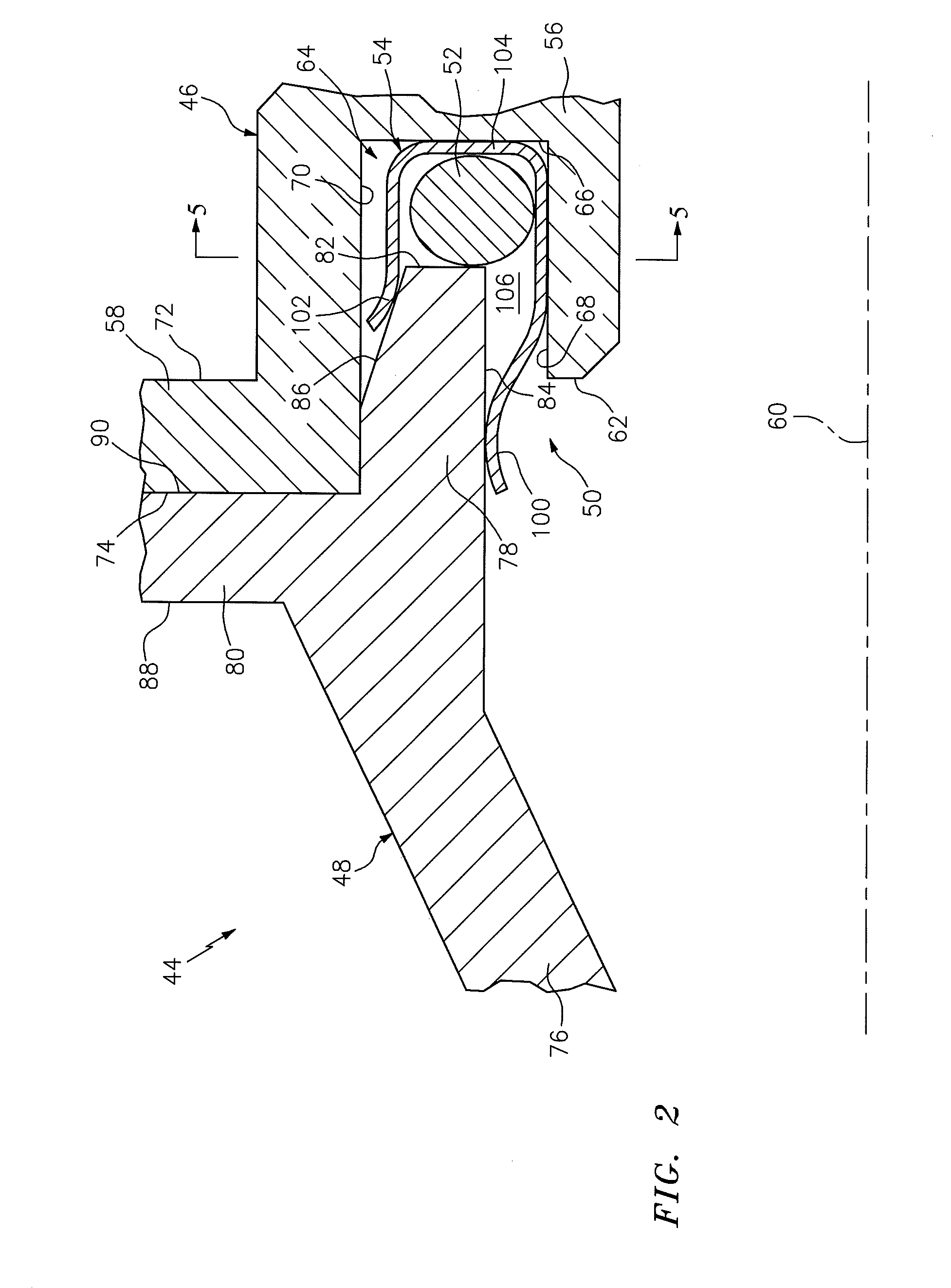 Assembly for sealing a gap between components of a turbine engine